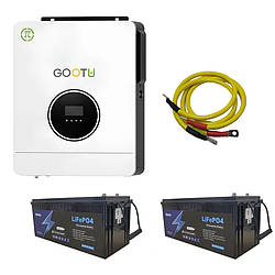 Комлект резервного живлення  6.2 кВт інвертор + 2 акумулятори LifePO4 100Агод  представляє собою готове рішення для  автономної