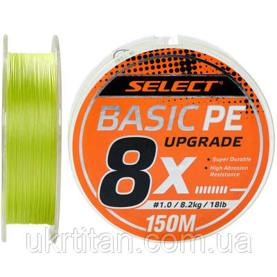 Оригінал! Шнур Select Basic PE 8x 150m Light Green 1.5/0.18mm 22lb/10kg (1870.31.41) - Вища Якість!