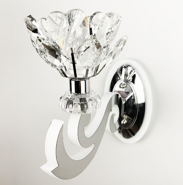 Бра в хромовому корпусі із кришталевою квіткою 86529/1 CH, фото 1