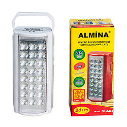 Ліхтар переносний світлодіодний 24 LED Almina DL-2424 з повербанком 4000 mAh Білий