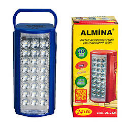 Ліхтар переносний світлодіодний 24 LED Almina Dl-2424 з повербанком 4000 mAh Синій