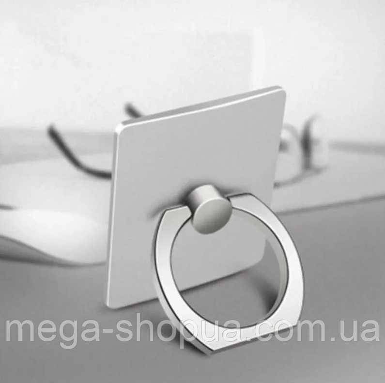 Кільце Тримач Попсокет Popsocket Тримач для телефона DRT87 Сріблясте. Підставка для смартфона, фото 1