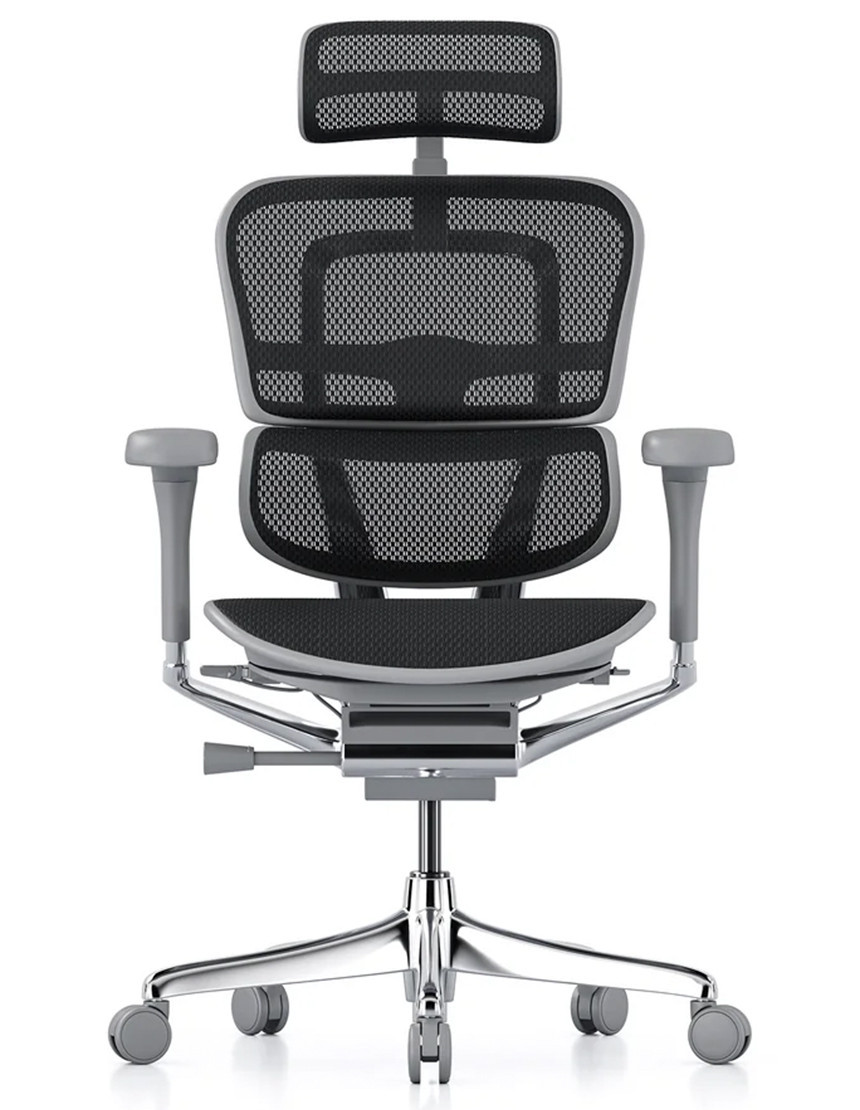 Крісло комп'ютерне Enrandnepr ERGOHUMAN ELITE 2 Grey T-168-B1 сітка Чорна