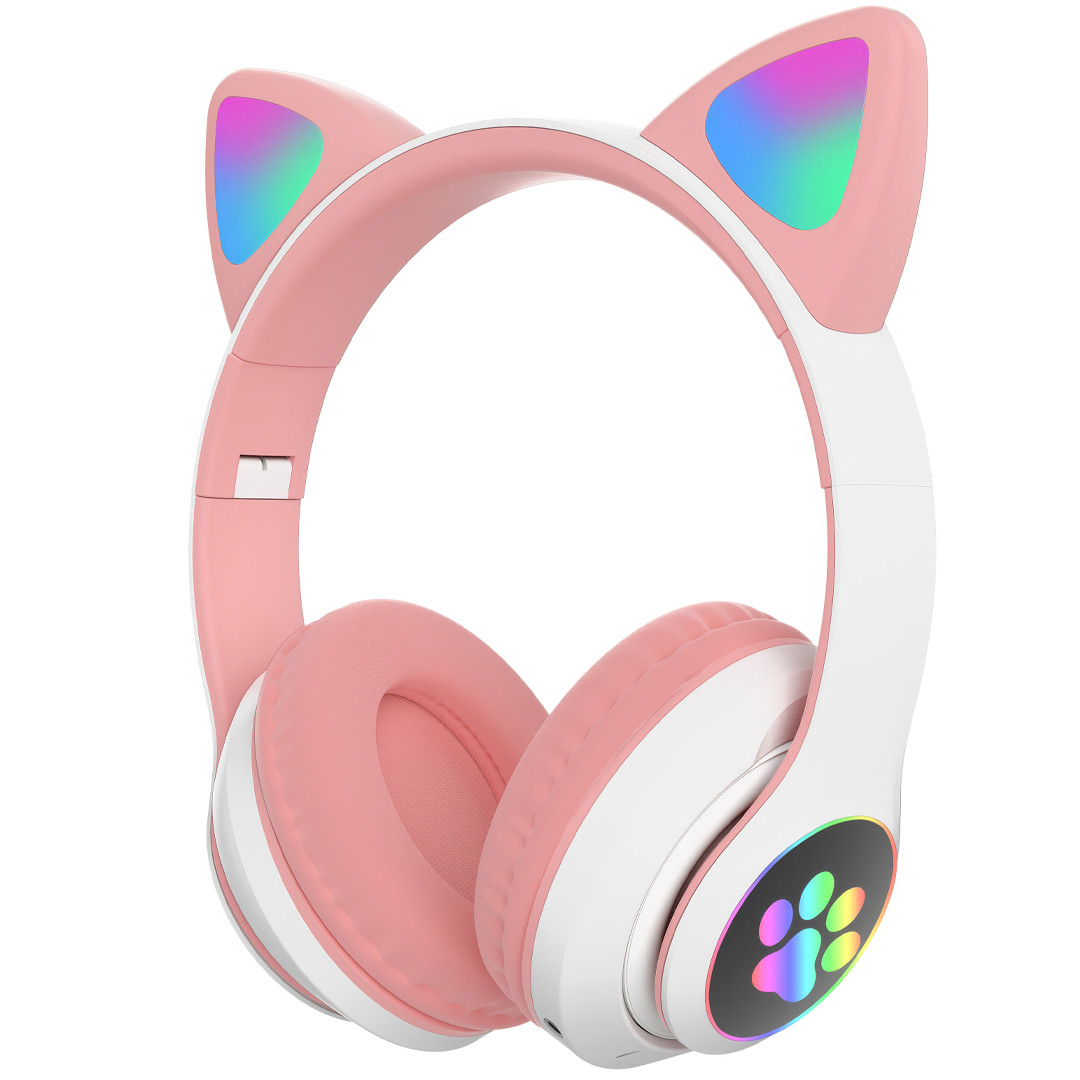 Бездротові накладні Bluetooth навушники Cat Ear STN-28 Навушники з вушками та підсвічуванням Велика упаковка, фото 1