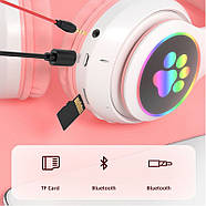 Бездротові накладні Bluetooth навушники Cat Ear STN-28 Навушники з вушками та підсвічуванням Велика упаковка, фото 7