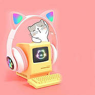 Бездротові накладні Bluetooth навушники Cat Ear STN-28 Навушники з вушками та підсвічуванням Велика упаковка, фото 6