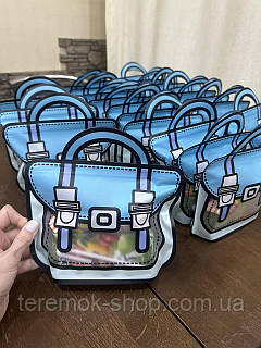 Пакет zip прозорий харчовий Портфель синій з ручкою, дитячий пакет