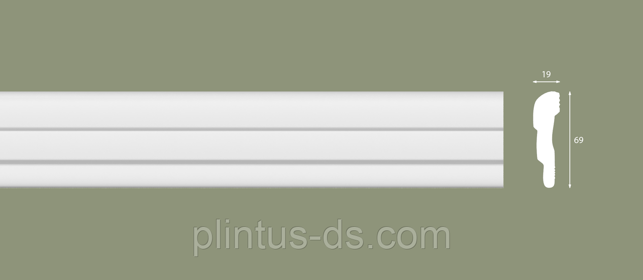 Молдінг стіновий екструдований BG70/10М  19х69х2000мм.