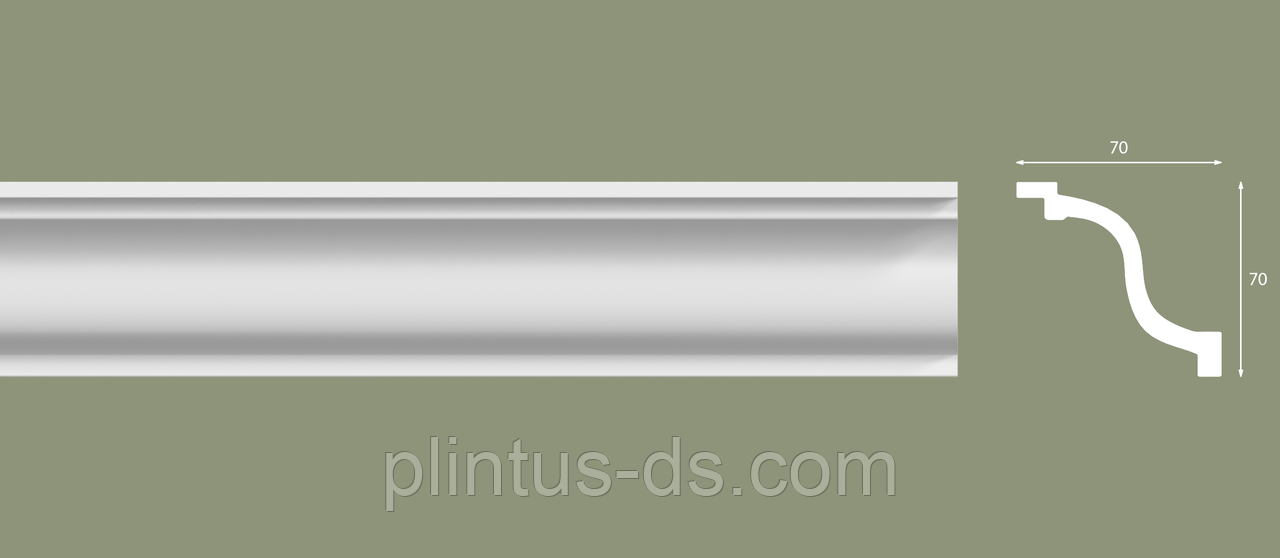 Плінтус стельовий екструдований BG100/3 70х70х2000мм.