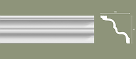 Плінтус стельовий гладкий екструдований BG125/8   80х100х2000мм.