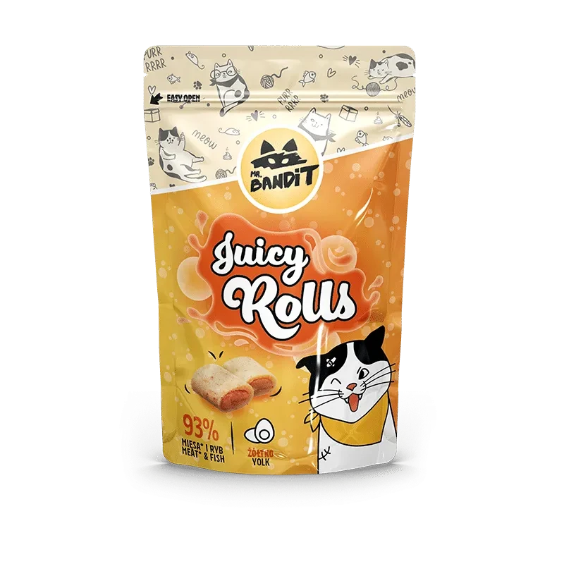 Ласощі для котів Mr. Bandit Соковиті роли з жовтком для кішок 40 г