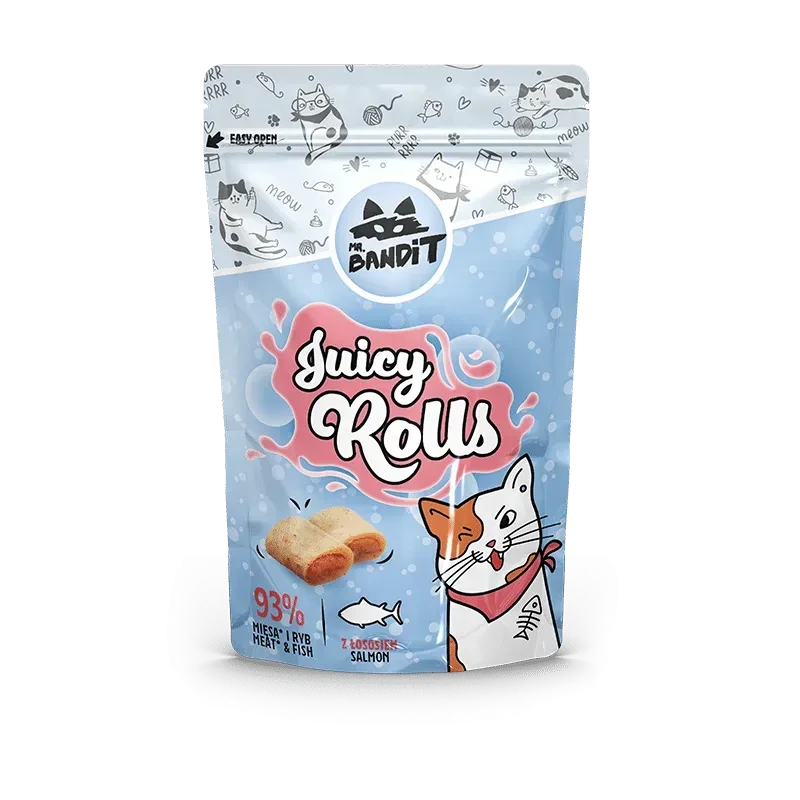 Ласощі для котів Mr. Bandit Соковиті роли з лососем 40 г, фото 1