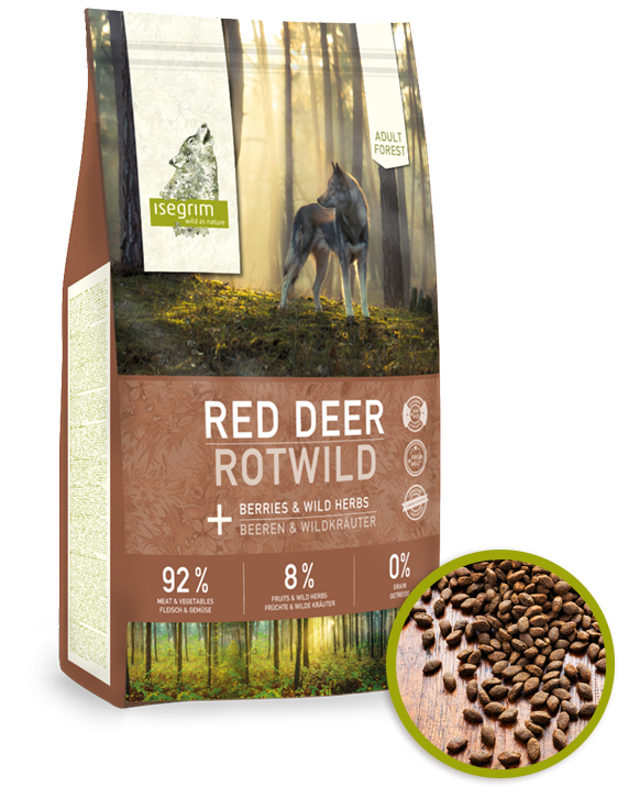 Сухий корм Isegrim Forest Adult Red Deer with Berries для дорослих собак з олениною, 12 кг