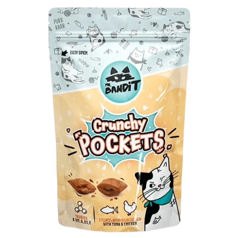 Ласощі для кішок Хрусткі подушечки Mr. Bandit з тунцем та курка 40 г