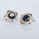 Срібні сережки з золотими напайками, фото 5