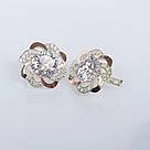 Срібні сережки з золотими напайками, фото 8