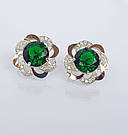 Срібні сережки з золотими напайками, фото 9