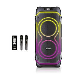 Портативная акустическая система с пультом и 2 микрофонами ZXX-5515 8" Bluetooth колонка 1000w