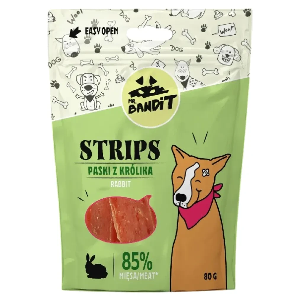 Ласощі для собак Mr. Bandit Стріпси із кролика 80 г