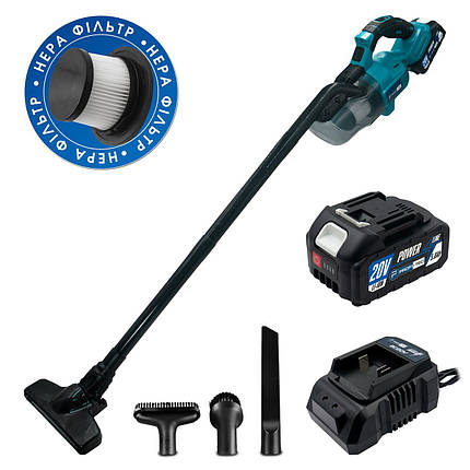 Акумуляторний пилосос PROFI-TEC PHV200BL POWERLine 2×PT2040MP (4.0 Аг) зарядний пристрій, фото 1