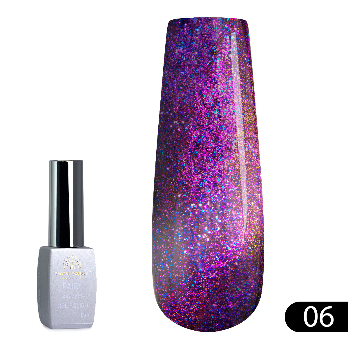 Гель-лак Global Fashion Fairy Cat Eyes #6, 8 мл