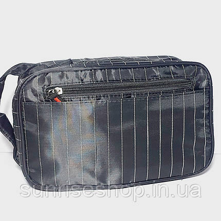 Косметичка чоловіча чорна в смужку, фото 1