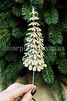 Ялинка в гліттері 22/12см. Шампань