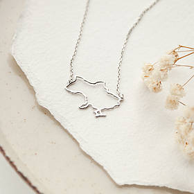 Кольє срібне мапа України