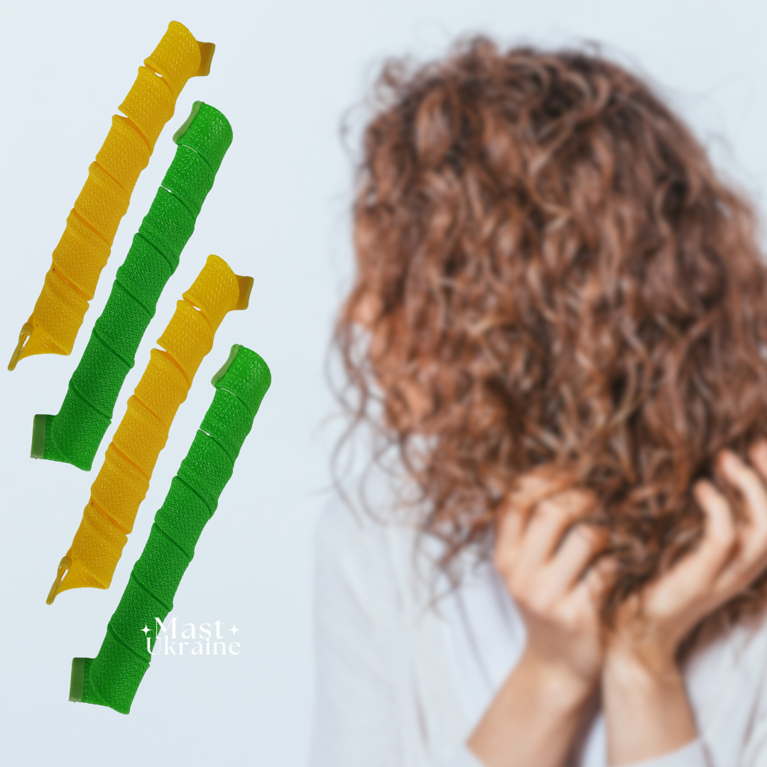 Бігуді для волосся спіральні з гачком 18 шт Hair WavZ, набір для завивки локонів і кучерів, чарівні бігуді, WZ-15, фото 1