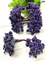 Штучна цукрова ягода калина в цукрі. колір фыолетовий