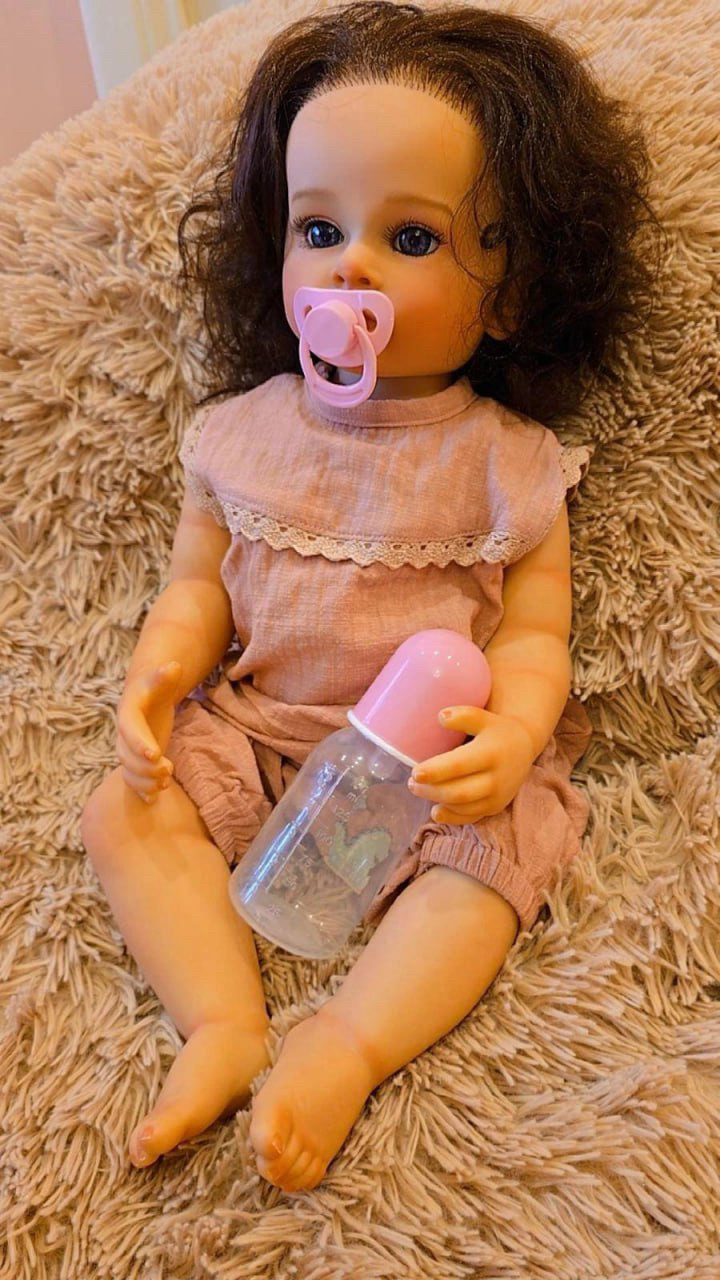 Велика вінілова лялька-ПУПС ручної роботи з іграшкою Reborn Baby Doll зі справжнім волоссям та живими очима