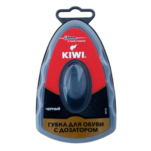 Губка-блиск для взуття KIWI із дозатором чорна, фото 1
