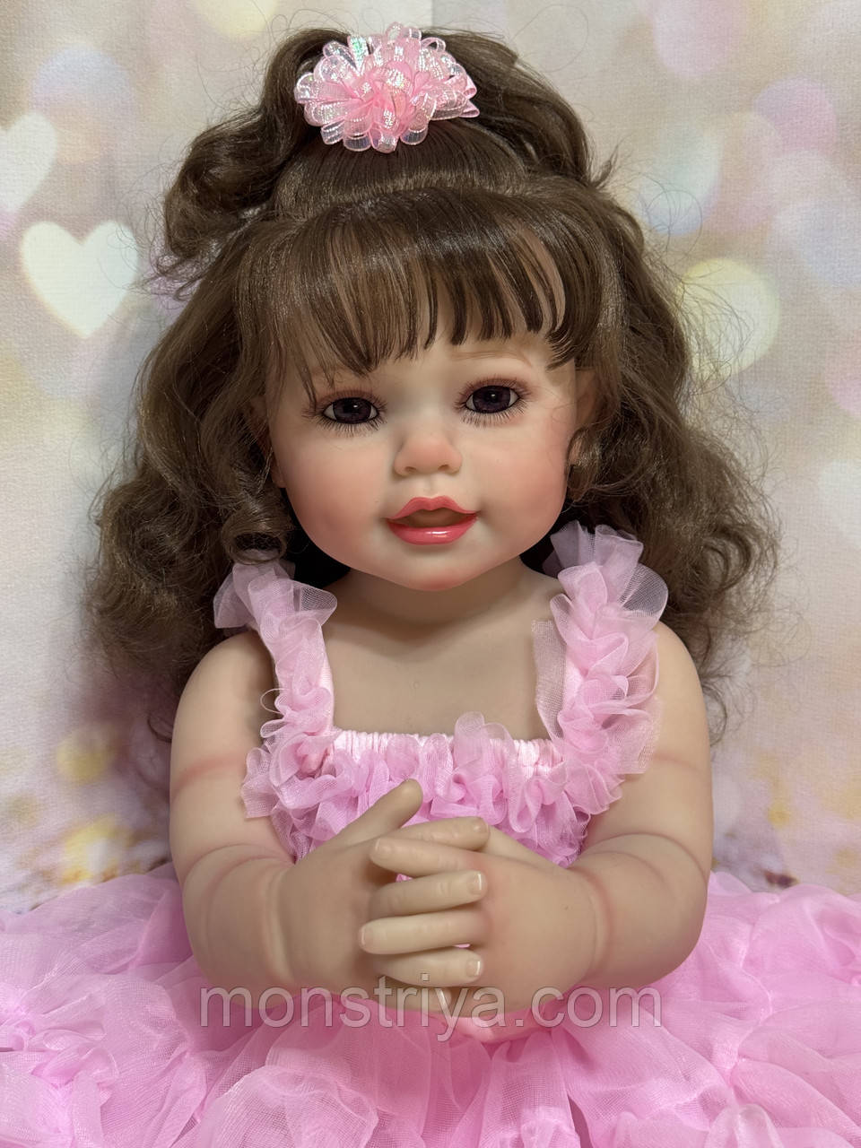 Дуже красива Лялька-реборн Дівчинка повністю вініл-силіконова з аксесуарами, 56 см