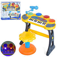 Синтезатор 6634A 24клавіші,стульчик,24мелод.,мікрофон,MP3,запис,USB,світло,муз.,бат.,кор.,50-48-10см