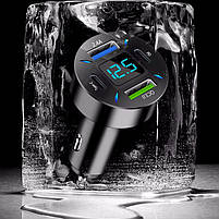 Автомобільне зарядне в прикурювач з вольтметром та швидкою зарядкою 12 - 24В на 2 USB + 2 Type-C QC 3.0, фото 4
