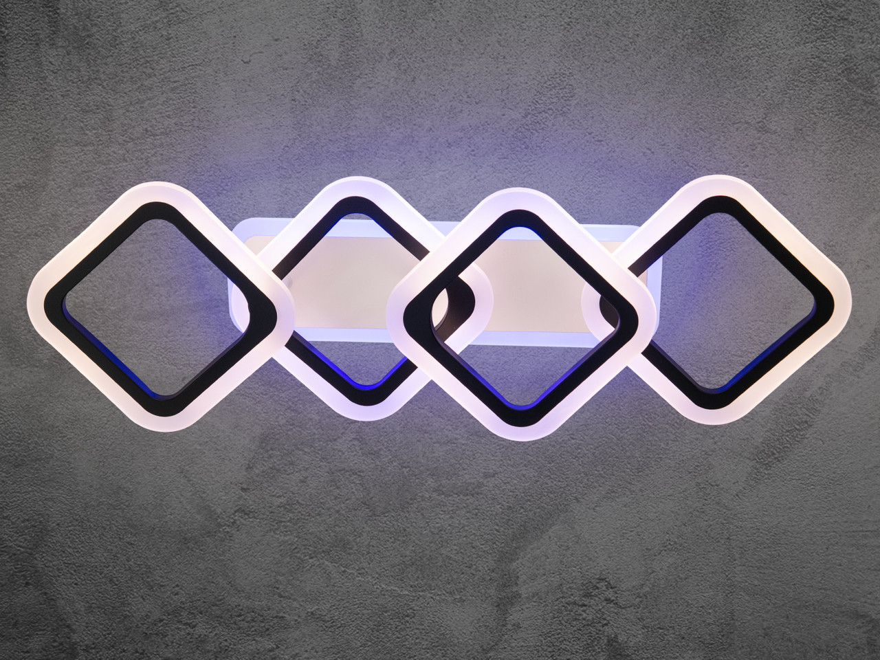 Стельова LED-люстра в передпокій з підсвіткою, 60 W на 9 м2 HA8160-2+2BK-LS