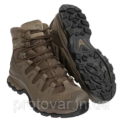 Черевики Salomon Quest 4D MID GTX Forces 2 Earth Brown чоловічі тактичні берці соломон кветг на мембрані, фото 1