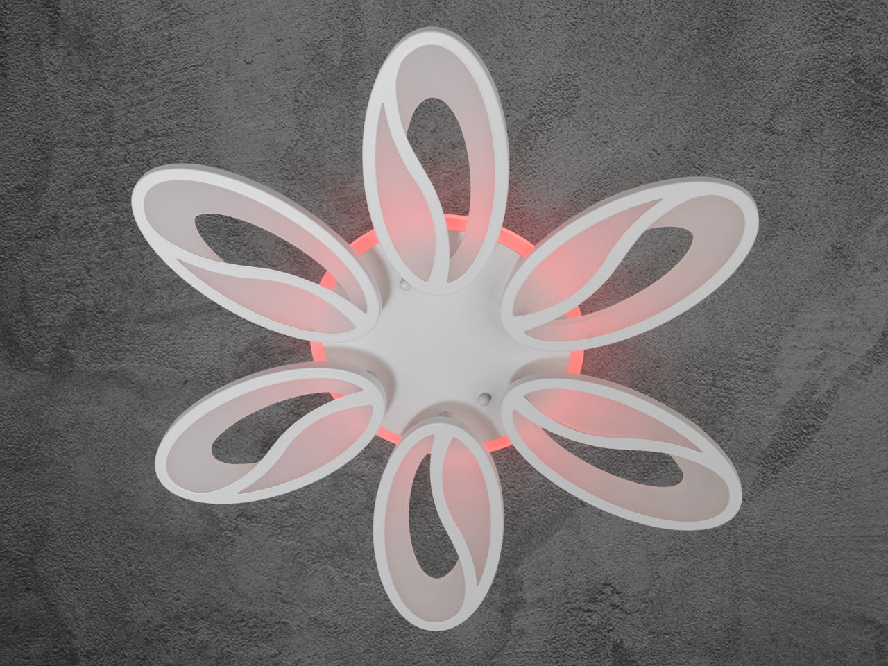 Невелика LED люстра з підсвіткою, колір білий, 105 W на 15 м2 8090-6WH-LS