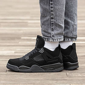 Кросівки Nike Air Jordan 4 Retro Black Cat / Найк Аїр Джордан 4 Ретро Кат Чорні