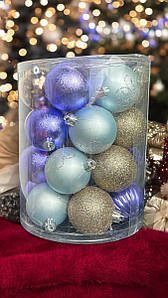 Набір іграшок на ялинку P-9735 14649 6 см 26 шт блакитний ID 4985719