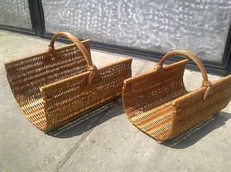 Набір плетених кошиків з лози для каміна з 2шт. Арт.200-2, фото 2