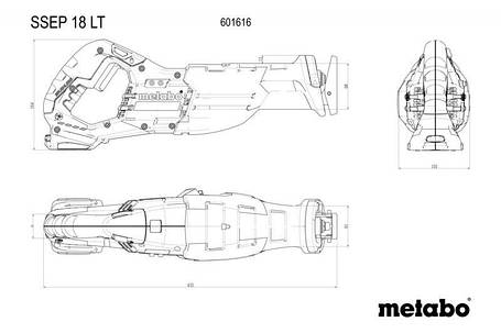 Акумуляторна шабельна пила Metabo SSEP 18 LT каркас 601616850, фото 2