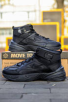 Зимові Чоловічі Кросівки Nike M2K Tekno Winter High Black / Найк М2К Текно Високі Чорні (Хутро), фото 5