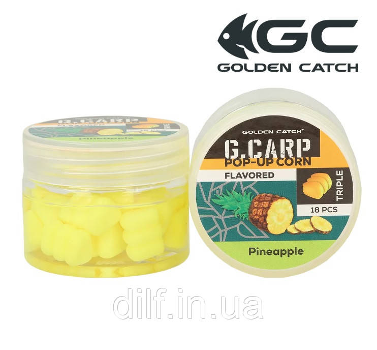 Кукурудза в діпі GC G.Carp Pop-Up Triple Flavored (18шт) Pineapple (ананас), фото 1