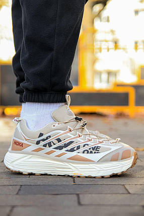 Зимові Чоловічі Кросівки Hoka Mafate Three2 Beige / Хока Мафате Три2 Бежеві, фото 1