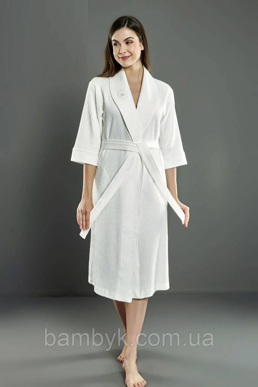 Жiночий Полегшений Халат Кольору Лаванда Преміум якості Натуральний Nusa NS-0493, фото 1