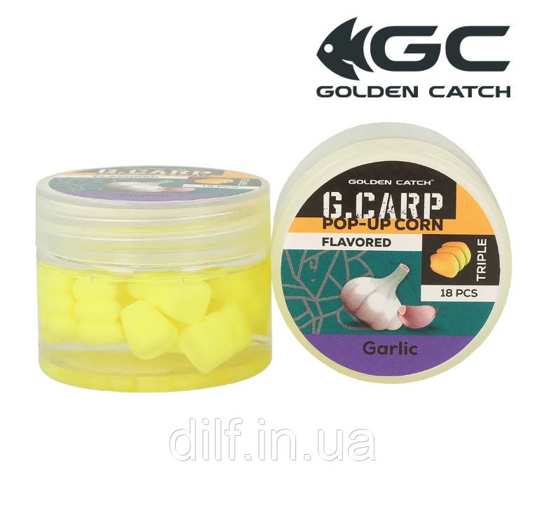 Кукурудза в діпі GC G.Carp Pop-Up Triple Flavored (18шт) Garlic (часник), фото 1