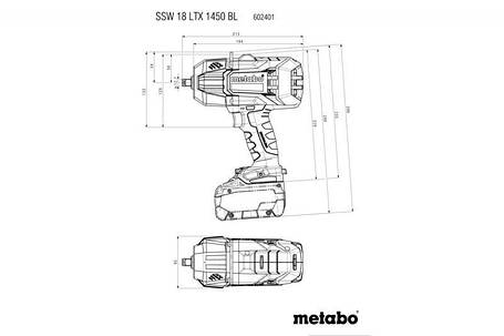Акумуляторний ударний гайковерт Metabo SSW 18 LTX 1450 BL 602401660, фото 2