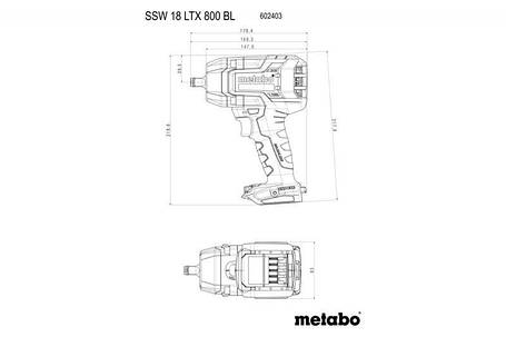 Акумуляторний ударний гайковерт Metabo SSW 18 LTX 800 BL 602403650, фото 2