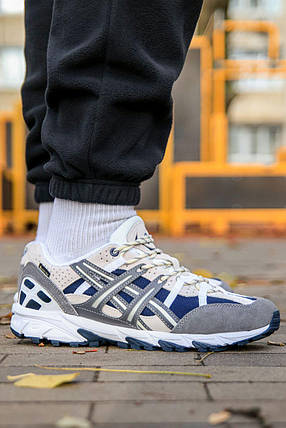 Зимові Чоловічі Кросівки Asics Gel-Sonoma 15-50 Gore-Tex / Асікс Гел-Сонома 15-50 Гор Текс Сині з Бежевим, фото 1